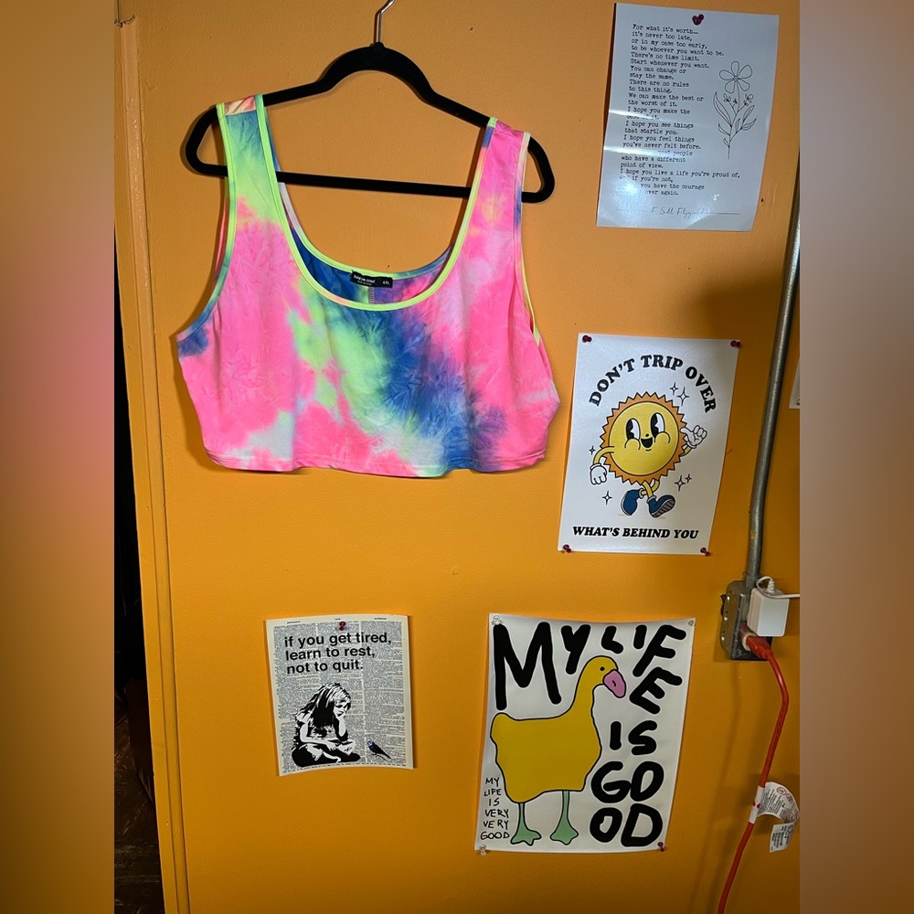 4X Tie-Dye Tank Crop Top